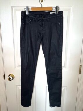 rag & bone Black Coated Skinny Jeans